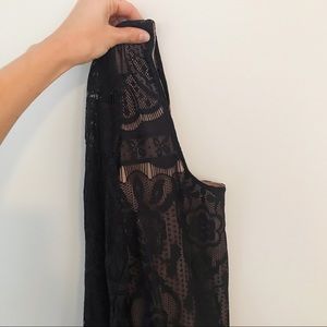 Black & Tan Mini Lace Dress